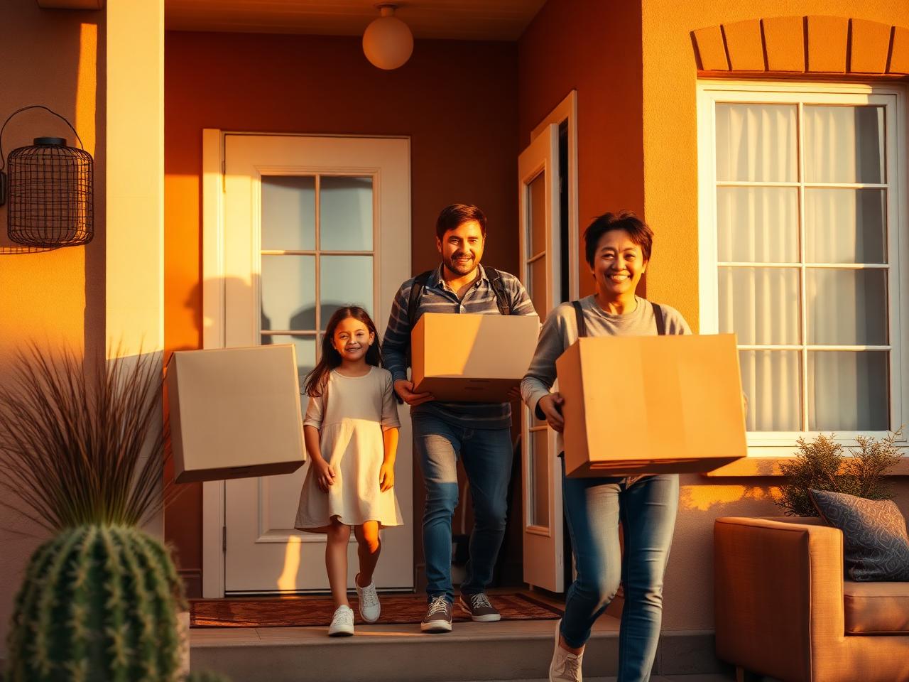 Famille emménageant dans sa nouvelle maison avec MOVINPIECE